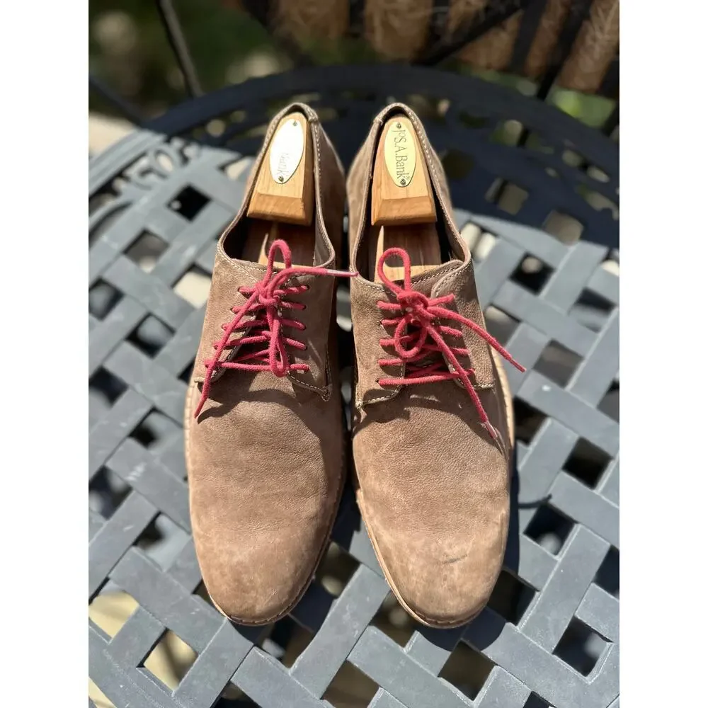 Cole Haan Men’s Suede Oxford Shoes Nike Air Sole Brown Lace Up Size 9.5 M